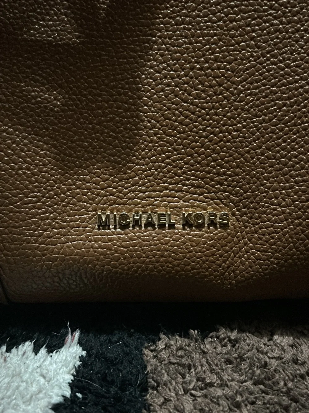 Michael Kors Tan Pebbled Leather Drawstring bucket Bag